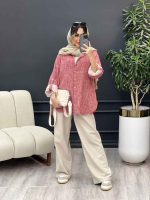 مانتو لینن آبرنگی آستین پاگن کد 4904 - تصویر 22