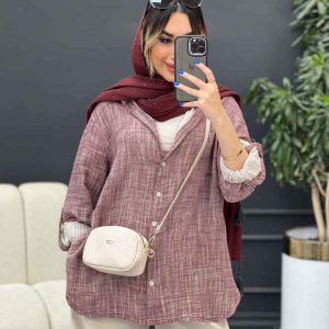 مانتو لینن آبرنگی آستین پاگن کد 4904