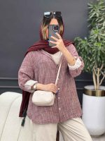 مانتو لینن آبرنگی آستین پاگن کد 4904 - تصویر 25