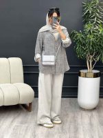 مانتو لینن آبرنگی آستین پاگن کد 4904 - تصویر 24