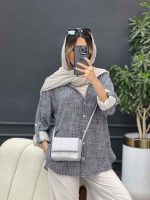 مانتو لینن آبرنگی آستین پاگن کد 4904 - تصویر 19