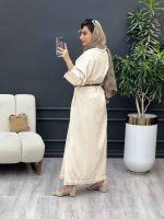 پیراهن کمربند دار گندم کد 4908 - تصویر 5