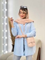 مانتو لینن رنگی دو جیب هانا کد 4937 - تصویر 3