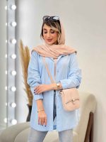 مانتو لینن رنگی دو جیب هانا کد 4937 - تصویر 14