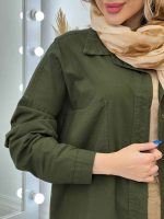 مانتو لینن رنگی دو جیب هانا کد 4937 - تصویر 7