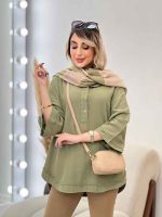 مانتو جلو بسته دو دکمه کد 4959 - تصویر 23