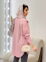 مانتو لینن رنگی دو جیب هانا کد 4937 - تصویر 5