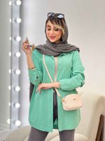 مانتو لینن رنگی دو جیب هانا کد 4937 - تصویر 6