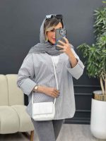 شومیز ترکیبی راه راه کد 4958 - تصویر 24