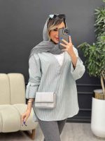شومیز ترکیبی راه راه کد 4958 - تصویر 14