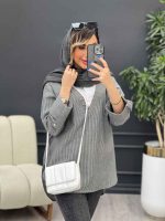شومیز ترکیبی راه راه کد 4958 - تصویر 3