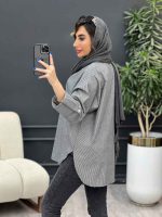 شومیز ترکیبی راه راه کد 4958 - تصویر 11