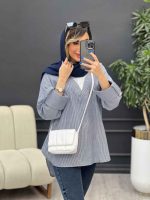 شومیز ترکیبی راه راه کد 4958 - تصویر 18