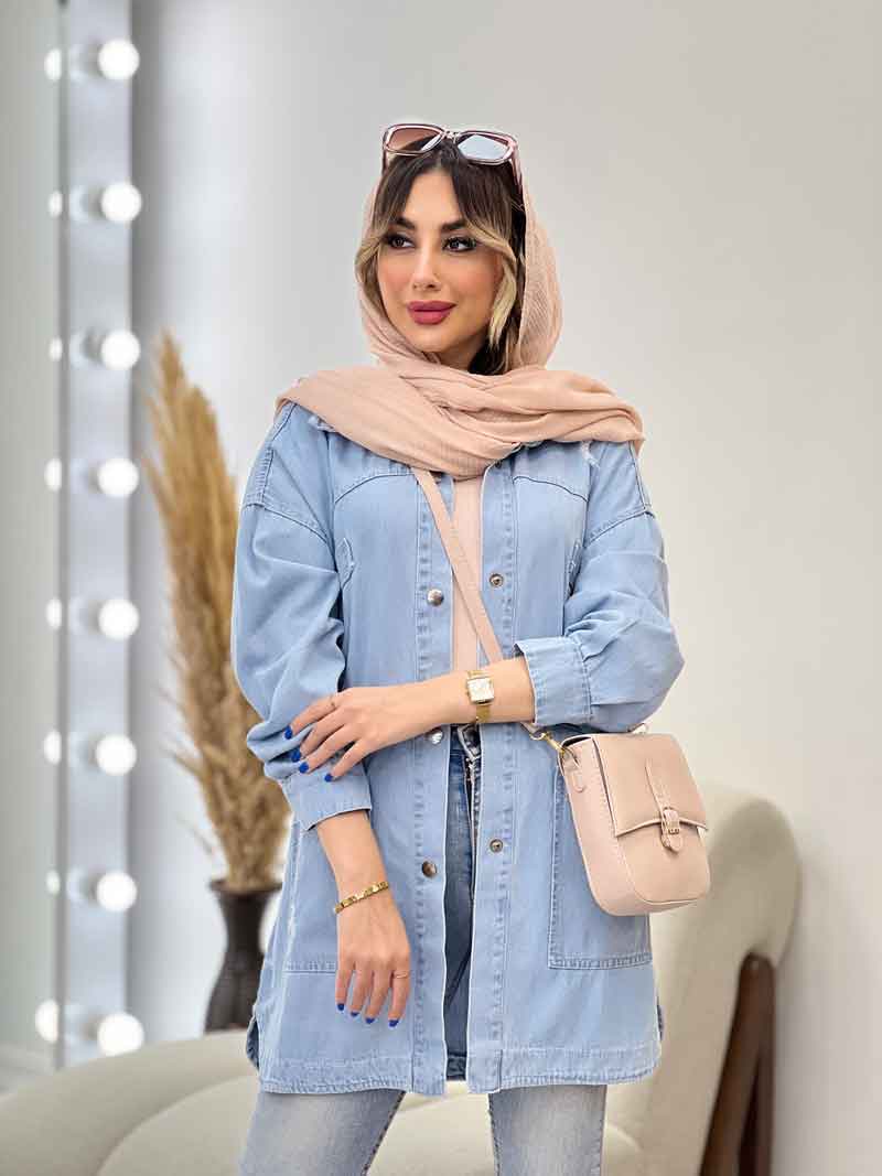 مانتو جین جیب کج زاپ دار کد 4954 مانتو جین جیب کج زاپ دار کد 4954
