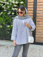 شومیز ترکیبی راه راه کد 4958 - تصویر 15