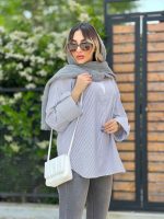 شومیز ترکیبی راه راه کد 4958 - تصویر 20