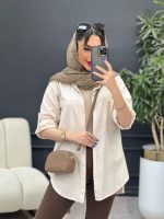 مانتو لینن رنگی بغل پنج دکمه کد 4957 - تصویر 11