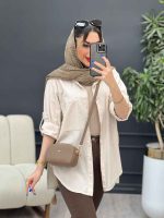 مانتو لینن رنگی بغل پنج دکمه کد 4957 - تصویر 16