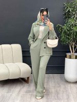 مانتو و شلوار دو جیب پاکتی درنا کد 4963 - تصویر 15