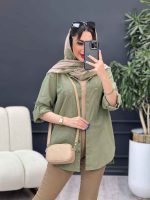 مانتو لینن رنگی بغل پنج دکمه کد 4957 - تصویر 4