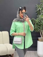 مانتو لینن رنگی بغل پنج دکمه کد 4957 - تصویر 14