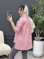 مانتو لینن رنگی بغل پنج دکمه کد 4957 - تصویر 5