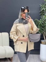 مانتو چهار دکمه آستین بند دو جیب کد 4943 - تصویر 10