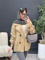 مانتو چهار دکمه آستین بند دو جیب کد 4943 - تصویر 18