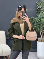 مانتو چهار دکمه آستین بند دو جیب کد 4943 - تصویر 5