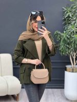 مانتو چهار دکمه آستین بند دو جیب کد 4943 - تصویر 14
