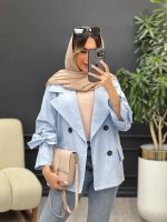 مانتو چهار دکمه آستین بند دو جیب کد 4943 - تصویر 3