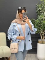 مانتو چهار دکمه آستین بند دو جیب کد 4943 - تصویر 12