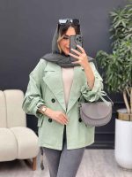 مانتو چهار دکمه آستین بند دو جیب کد 4943 - تصویر 2