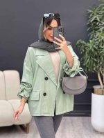 مانتو چهار دکمه آستین بند دو جیب کد 4943 - تصویر 11