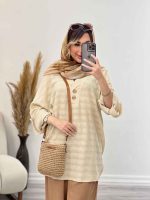 مانتو جلو بسته آستین پاگن شیما کد 4967 - تصویر 13