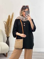مانتو جلو بسته آستین پاگن شیما کد 4967 - تصویر 5