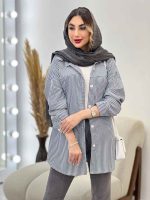 شومیز راه راه برش دار کد 4969 - تصویر 6