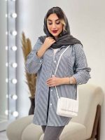 شومیز راه راه برش دار کد 4969 - تصویر 3