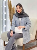 شومیز راه راه برش دار کد 4969 - تصویر 9
