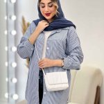 شومیز راه راه برش دار کد 4969
