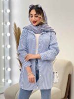 شومیز راه راه برش دار کد 4969 - تصویر 10