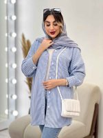 شومیز راه راه برش دار کد 4969 - تصویر 7