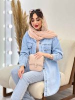 مانتو جین دو جیب پاکتی برش دار کد 4978 - تصویر 11