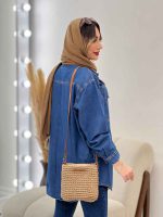 مانتو جین دو جیب پاکتی برش دار کد 4978 - تصویر 8