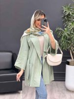 مانتو لینن جیب پاگن کد 4858 - تصویر 3