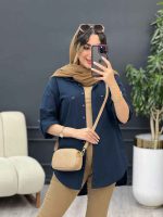 مانتو لینن رنگی بغل پنج دکمه کد 4957 - تصویر 26