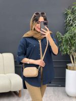 مانتو لینن رنگی بغل پنج دکمه کد 4957 - تصویر 27