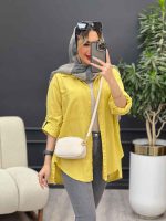 مانتو لینن رنگی بغل پنج دکمه کد 4872 - تصویر 11