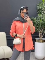 مانتو لینن رنگی بغل پنج دکمه کد 4957 - تصویر 23
