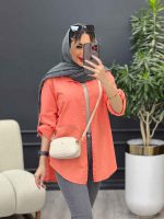 مانتو لینن رنگی بغل پنج دکمه کد 4957 - تصویر 10